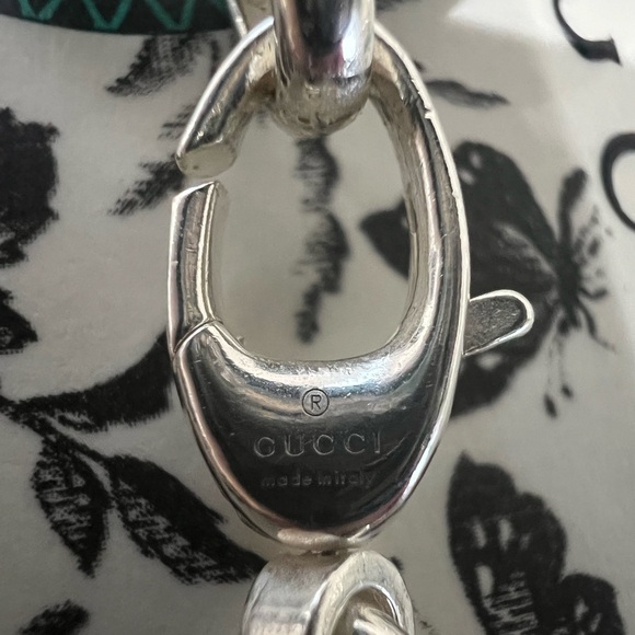 NIB GUCCI 925 Sterling Silver Interlocking GG Britt Bracelet - Picture 7 of 11